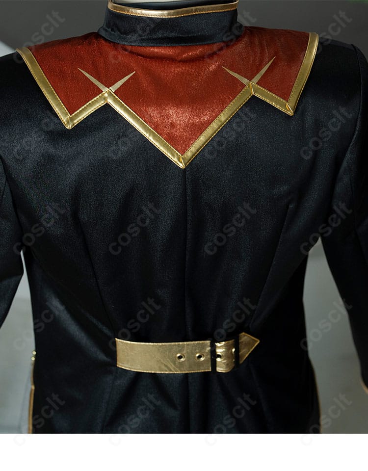 コート背面ベルト（バックベルト）のディテール。位置関係と縫製強度が分かるEden衣装の背面アップ【コスプレ】。