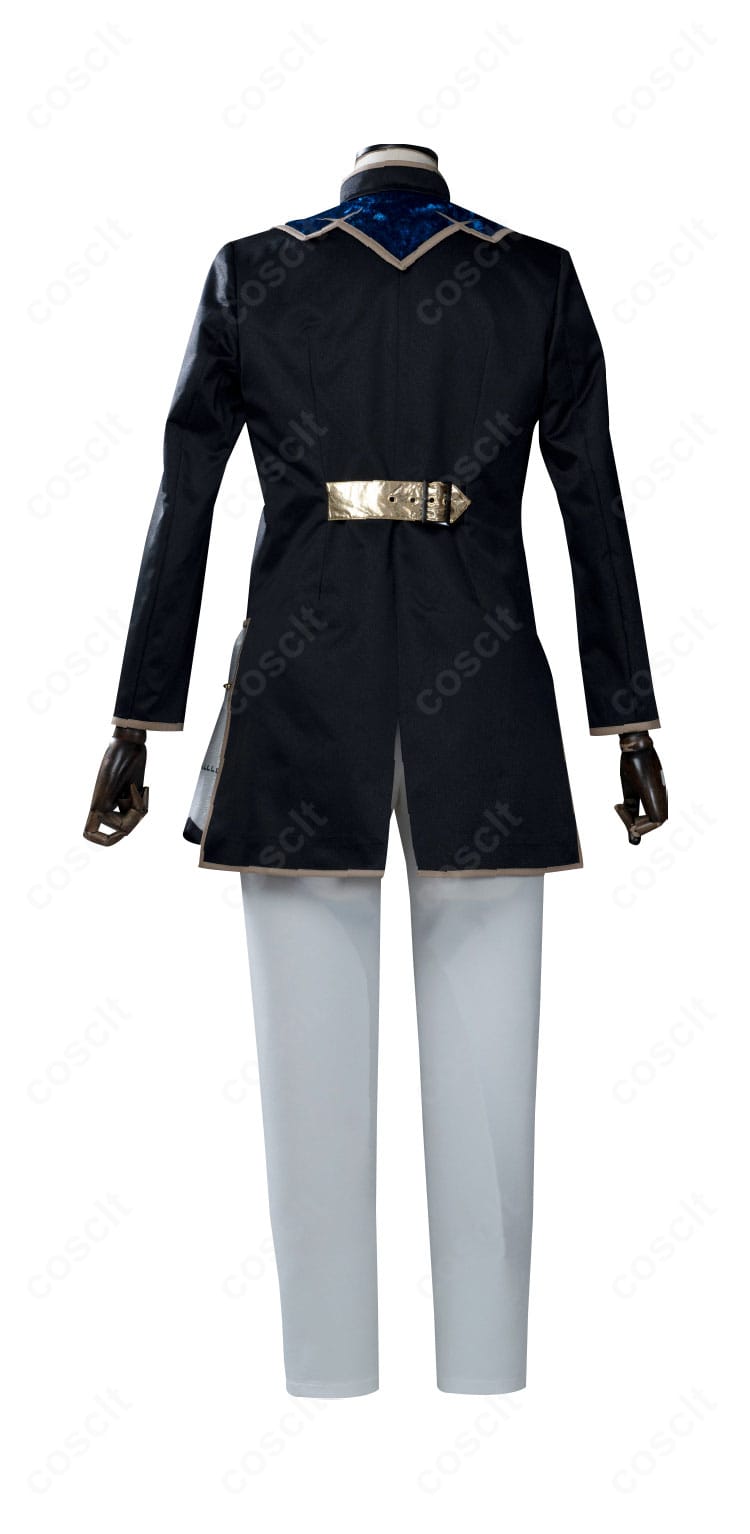 漣ジュン・七種茨コスプレ衣装の背面。背中の装飾とコート裾のデザインを明瞭に示した画像。