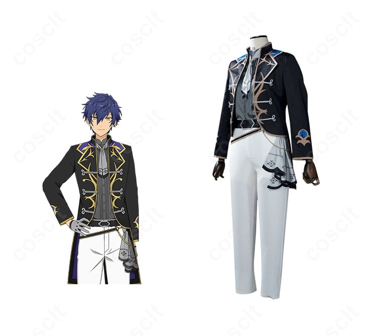 漣ジュン・七種茨 Edenユニットのコスプレ衣装正面。コート配色と胸元装飾を忠実に再現した全身イメージ。