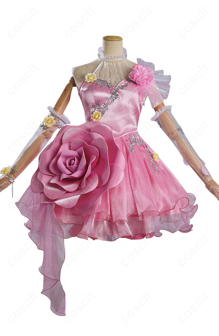 正面全体画像｜シルフィード コスプレ衣装のワンピースと胸元装飾、シルエットの確認用