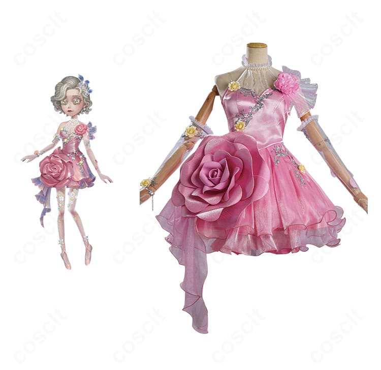 商品正面とマルガレータ・ツェレの比較カット｜第五人格 踊り子 シルフィード衣装の全身と公式イメージの再現度を示す構図