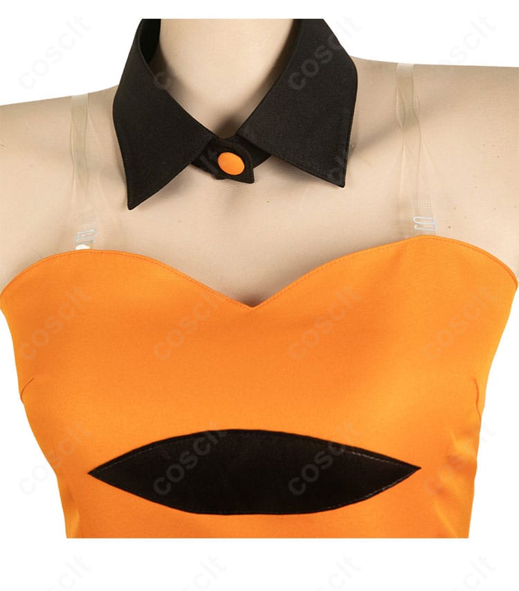 アオリ ハロウィンVer. コスプレ衣装の襟ディテール。つけ襟の形状とステッチ感、首元の収まりをクローズアップ。