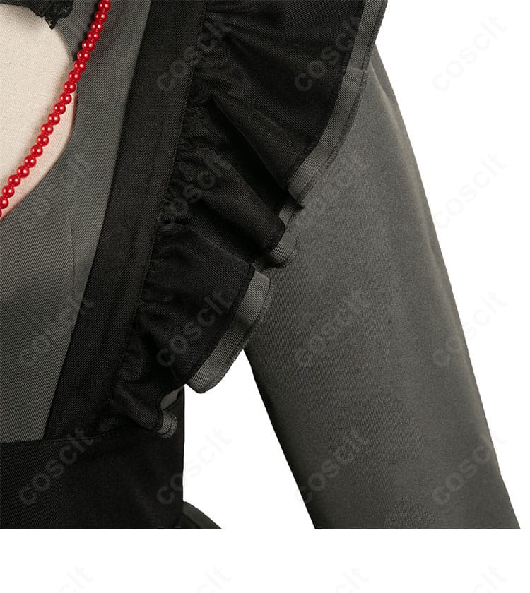 星野ルビー コスプレ衣装の肩・袖装飾。ショルダーフリルと袖山の立体感、ギャザー分量を詳細に表示。