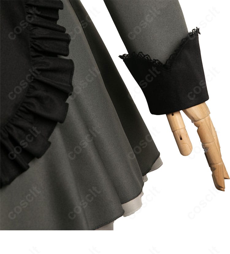 星野ルビー コスプレ衣装の袖口ディテール。レーストリムとカフの縫製ステッチを拡大。