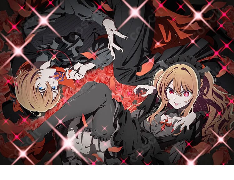 星野ルビーの吸血鬼ハロウィン メイド衣装を着用した役柄写真。黒ワンピースと白エプロン、背面リボンで上品なダークテイストを表現。