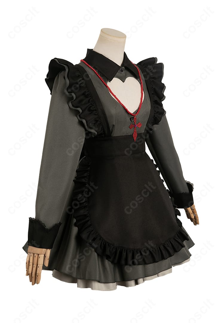 星野ルビー コスプレ衣装の左側ディテール。スカートのフレア感とサイドシームの仕立てを確認できる画像。