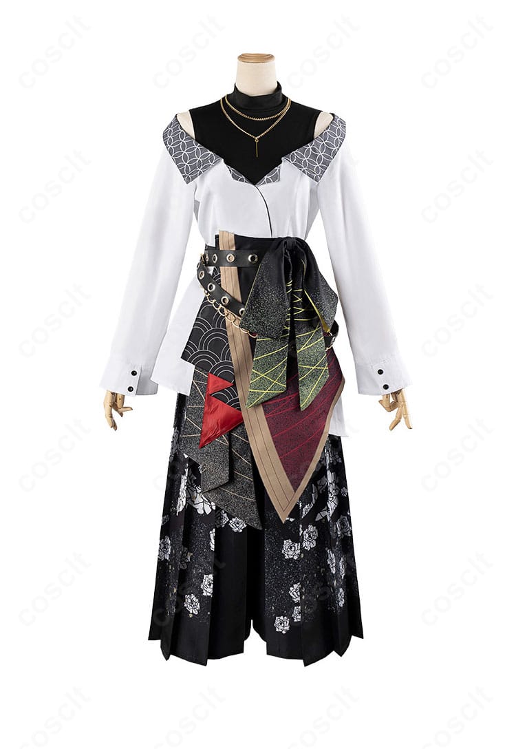 日野森志歩 コスプレ衣装の正面ディテール。襟元からウエスト周りまでの意匠を確認できる構図