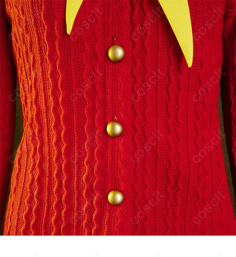 ペルソナ4 天城雪子 夏服制服コスプレ衣装の門襟ディテール。エッジのラインと形状を確認