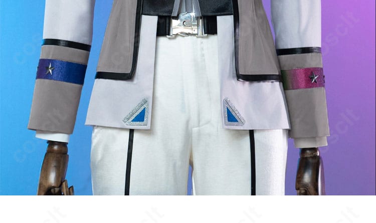 衣裾のライン配色と縁取りの質感を示すディテールショット