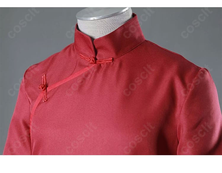 我愛羅 コスプレ衣装 襟元ディテール。高密度刺繍と丁寧な縫製で再現された斜襟の質感。