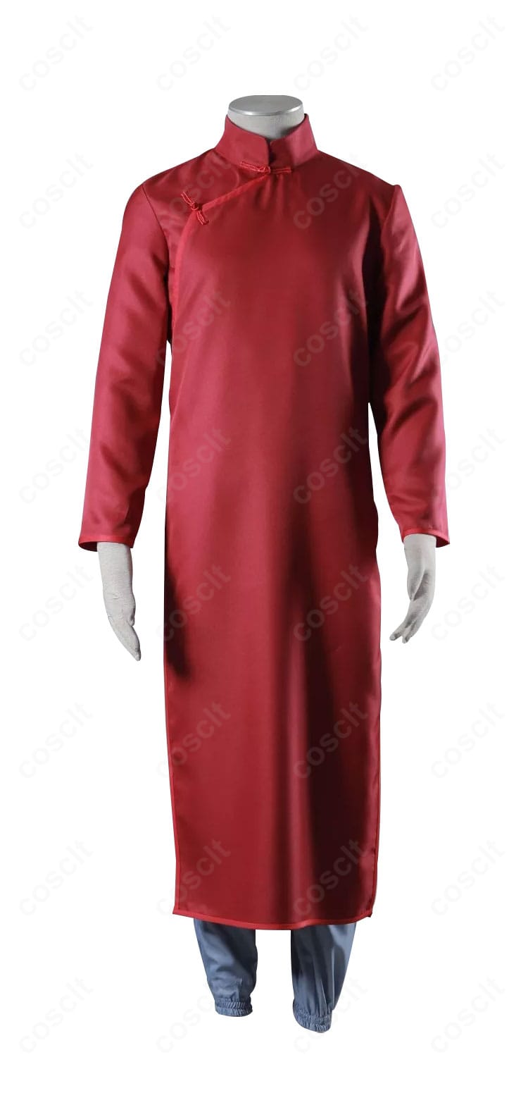 我愛羅 コスプレ衣装 正面全体像。斜襟トップスとテーパードパンツの高再現シルエットを鮮明に撮影。