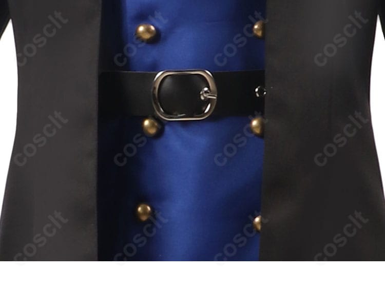 ONE PIECE サボのコスプレ衣装 腰ベルトのアップ。バックルの質感と通し位置の再現を強調。