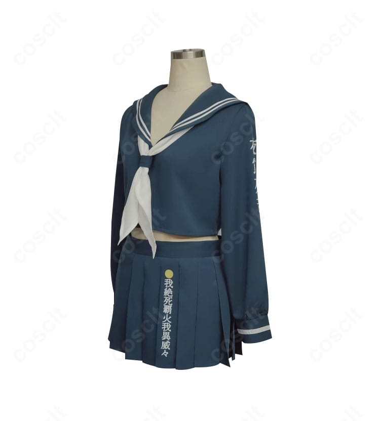 ブルーアーカイブ スケバン（SMG）セーラー服 側面シルエット。ウエストのライン取りと袖口のディテールを強調。