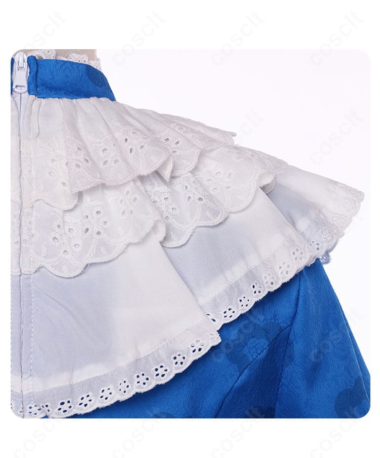 ガラテア コスプレ衣装の背面披肩装飾ディテール。縁取りと質感の仕上がり