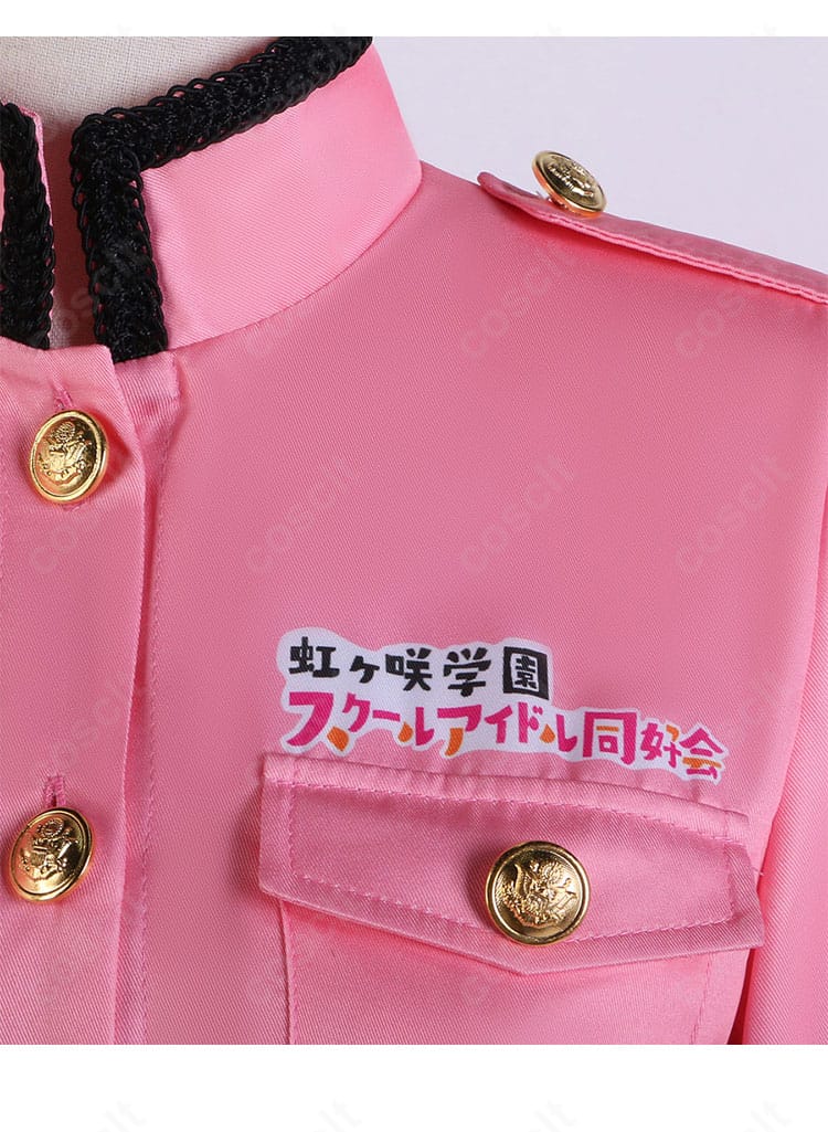 肩口と胸元装飾のアップ。中須かすみ「繚乱！ビクトリーロード」衣装の装飾密度と縫製の仕上がりを強調。