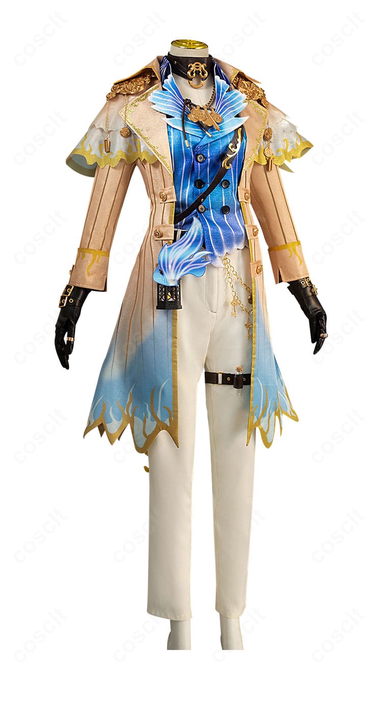 傭兵（ナワーブ・サベダー）驚異の部屋衣装の側面。ショルダーベルトやチェーンのシルエットが見える角度