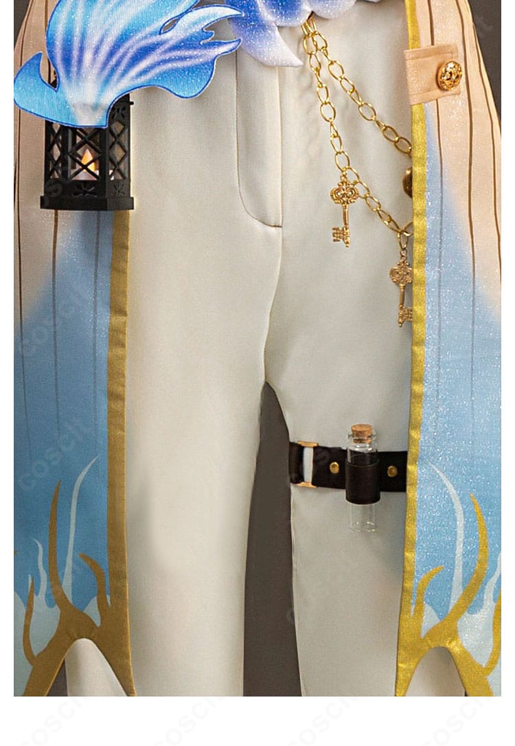 ズボンの装飾ディテール。サイドの飾りと全体コーディネートの調和が分かる