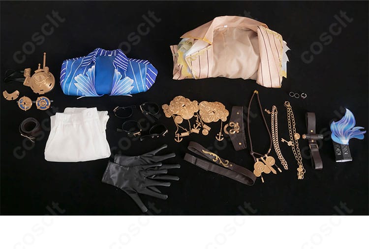 セット内容一覧画像。コート、インナー、ズボン、小物類までフルセットで揃う