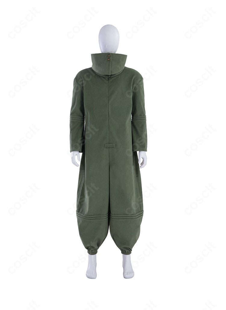 アローン衣装の正面ディテール。襟元や胸部の装飾、縫製ラインの仕上がりをクローズアップ。