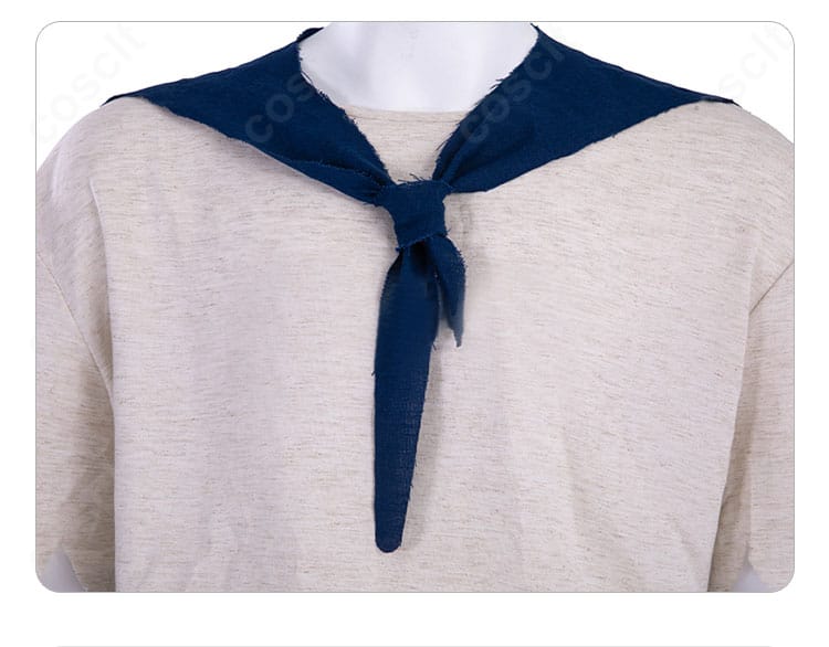 マントの細部。軽量でドレープがきれいに出るロー衣装マントの質感と留め具