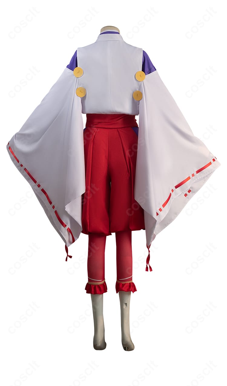 『逃げ上手の若君』北条時行コスプレ衣装の背面画像。背中のラインと帯結びの収まりを詳細に確認。