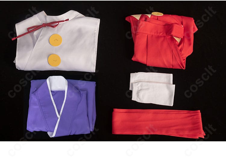 北条時行コスプレ衣装のセット内容一式。上着・インナー・ズボン・帯・靴下が並んだ確認画像。