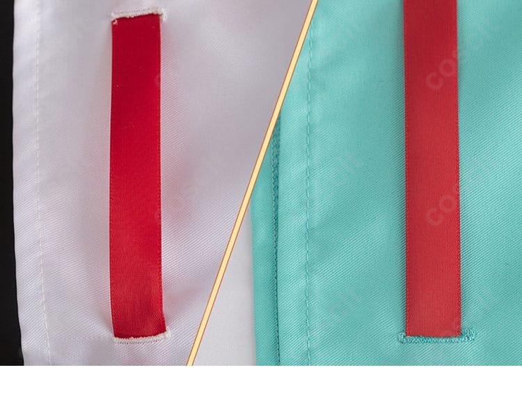 細いリボン装飾のクローズアップ。幅と長さのバランスが分かるディテールです。