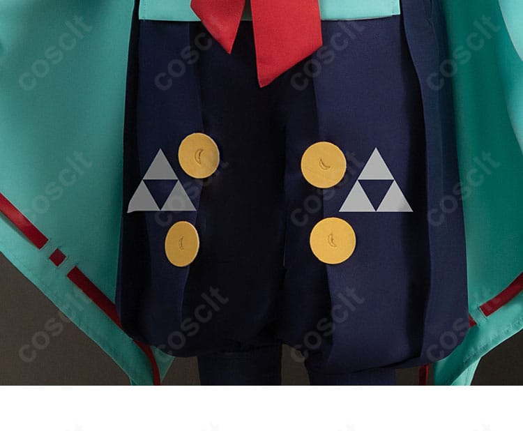 ズボンの装飾ディテール。ステッチの精度と生地の落ち感が強調されています。