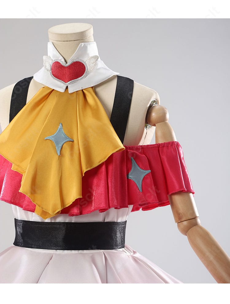 スカート装飾アップ:フレアスカートの装飾ラインと素材感。ギャザー分量と縫製の整いが伝わる拡大写真。