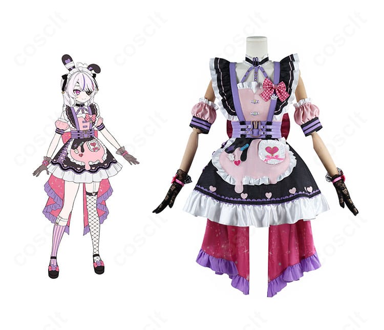 マリア・マリオネット新メイド衣装の全身正面とキャラクター比較。リボン・フリル・眼帯まで高再現のコスプレ一式