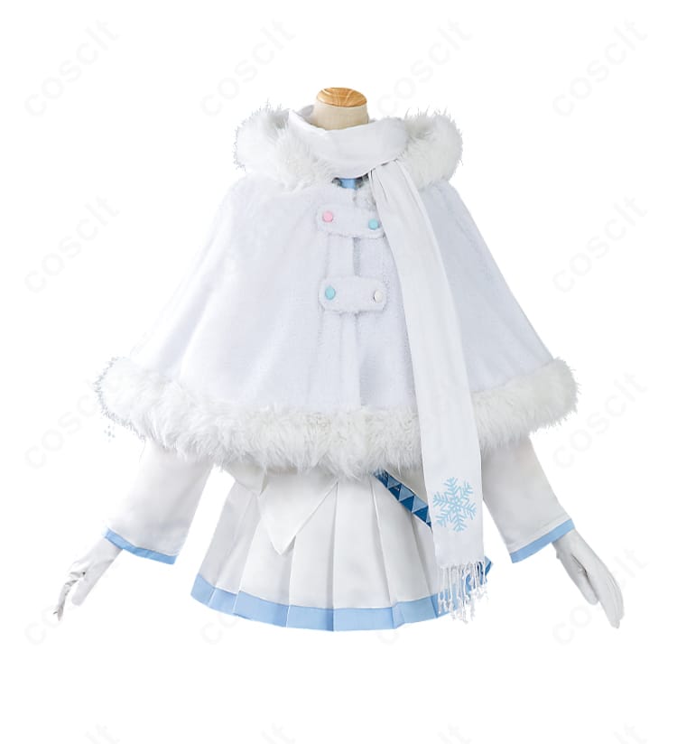 雪ミク 2024×三越コラボ衣装の正面全身。エレガントなシルエットと装飾バランスが分かるフロントビュー