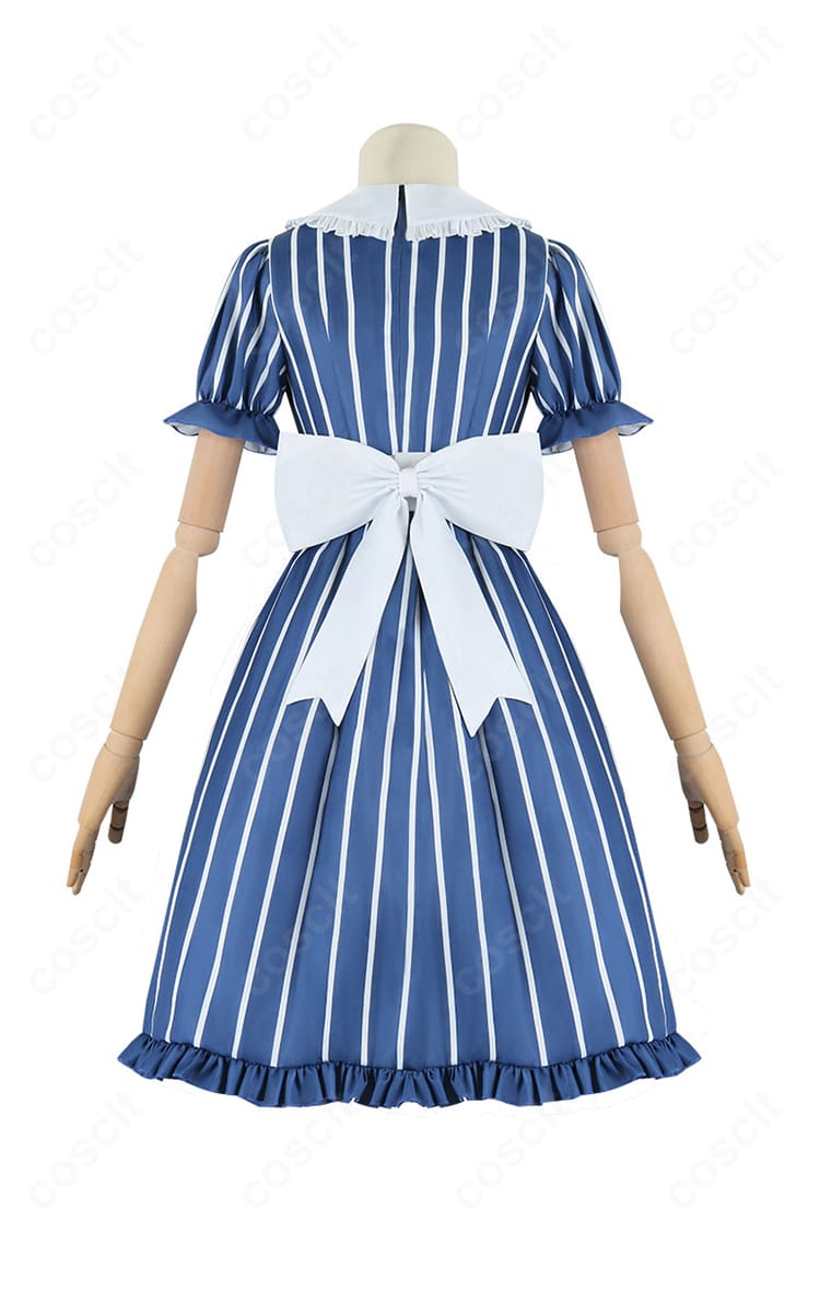 千代田莉々歌 メイド服の背面。大きな蝶結びリボンと背面の仕様がわかるデザインカット