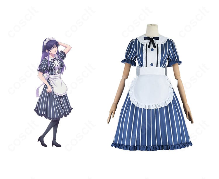 女神のカフェテラス 千代田莉々歌のメイド服コスプレ一式。役柄の雰囲気を再現した上品なシルエットの全身画像