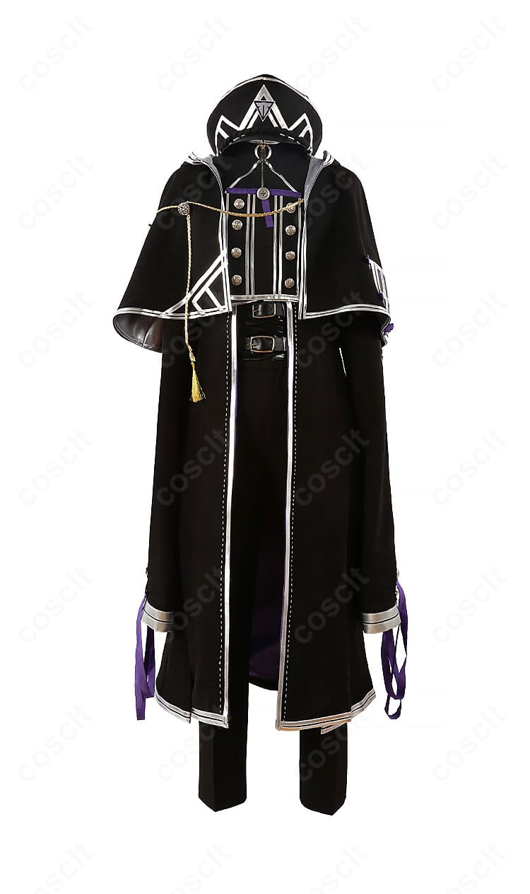 大慶直胤 コスプレ衣装の正面全景。配色やコルセットベルト、帽子を含むセット構成と快適な着用設計を示す画像。