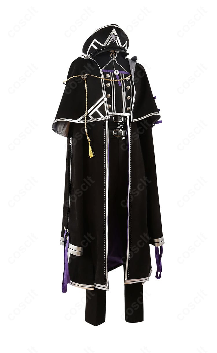 右側面から見た大慶直胤戦闘衣装。マントのドレープ、肩ライン、パンツのシルエットなどディテールが確認できる。