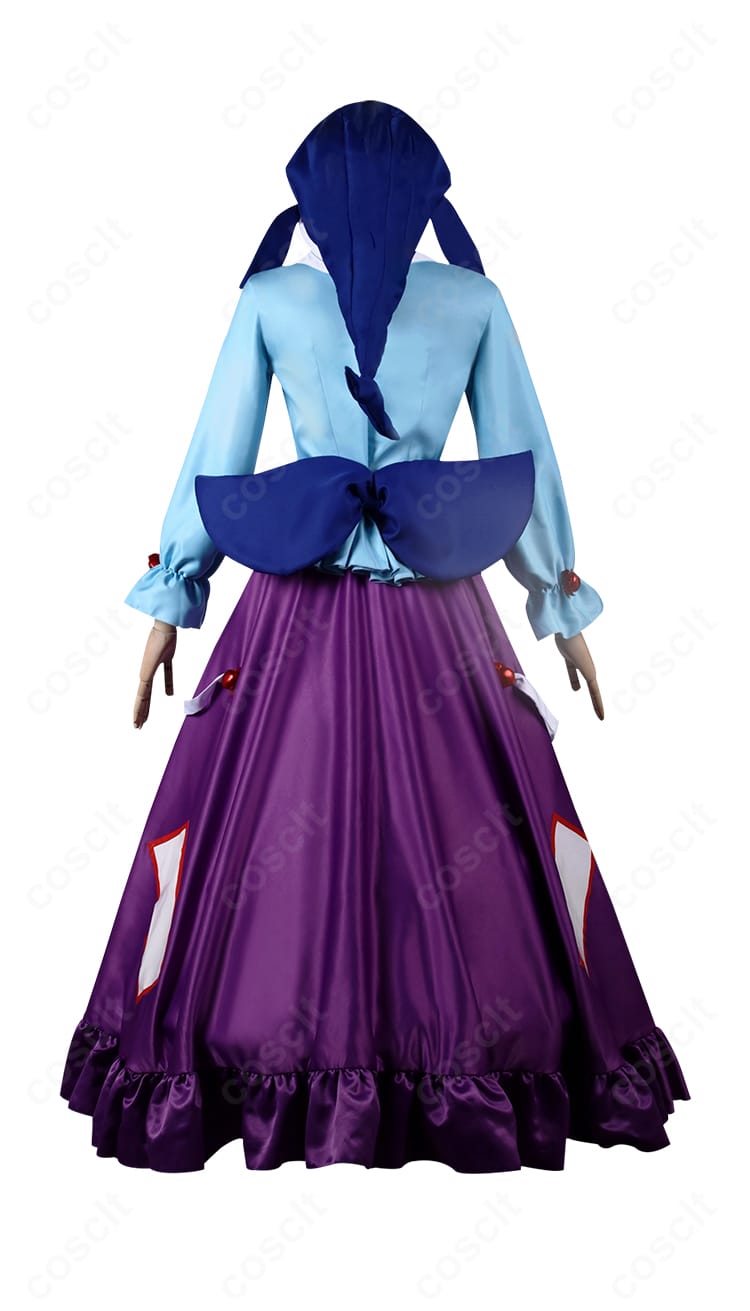 東方酔蝶華 奥野田美宵 コスプレ衣装の側面。ウエストラインが美しく、スカートの自然なドレープがシルエットを強調