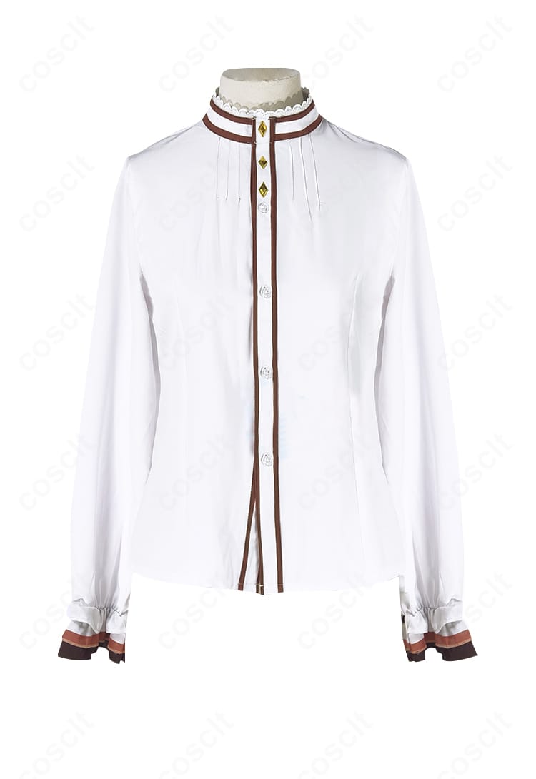 白シャツの前身頃装飾アップ:胸元デザインの形状と質感