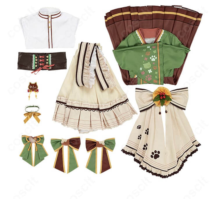 マンハッタンカフェ コスプレ衣装のセット内容一式:シャツ、ワンピース、エプロンほか