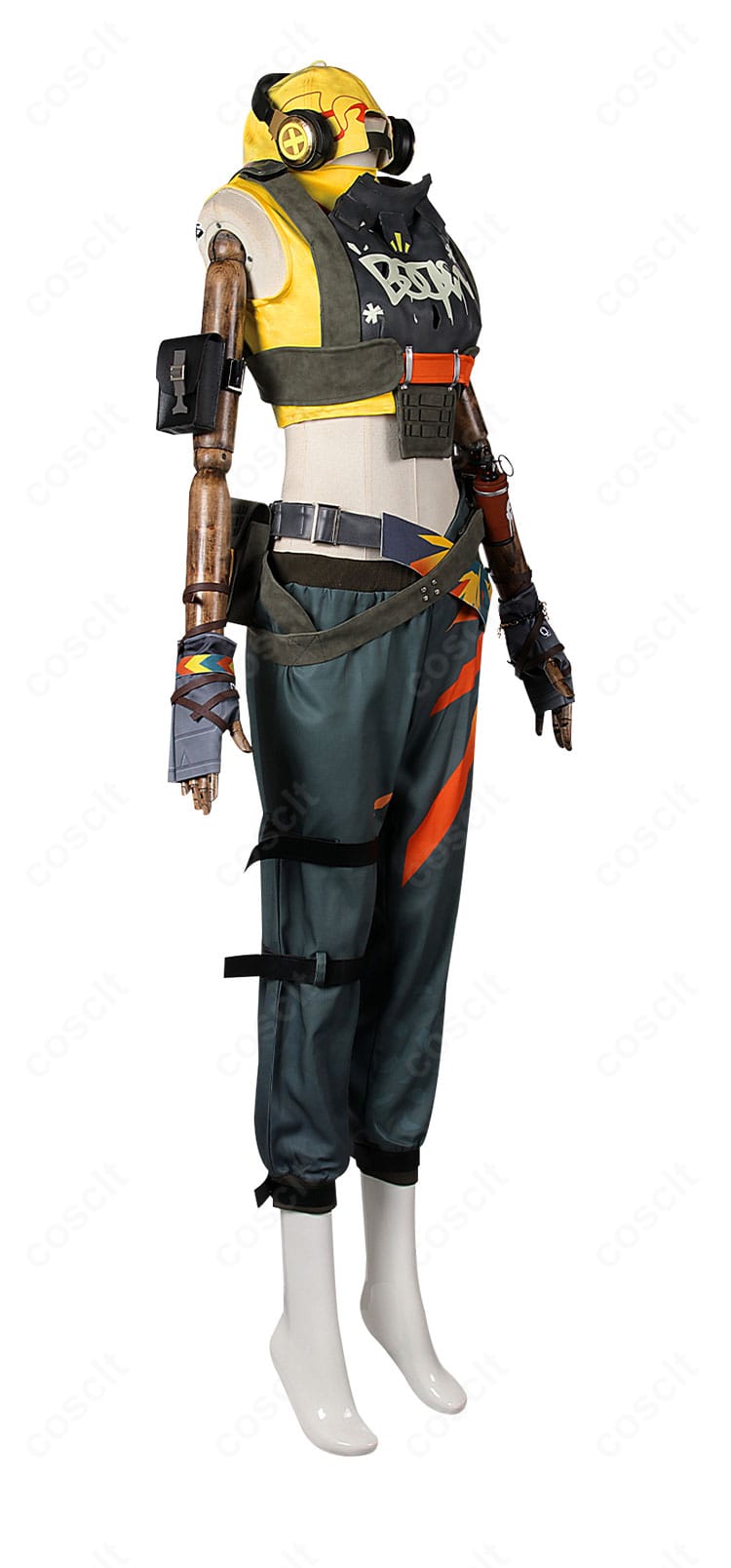 右側面のシルエット。ポーチ配置とベルトの通し位置などサイドの作り込みが分かる。