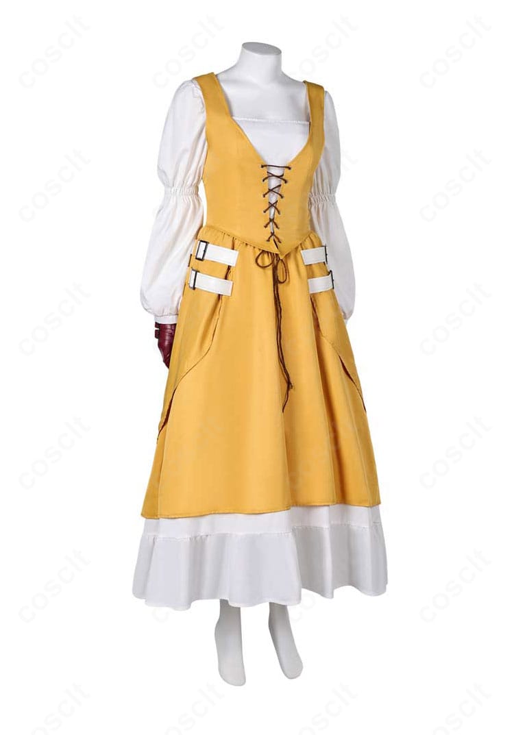 ファイナルファンタジーVII エアリス・ゲインズブール コスプレ衣装 右側面｜美しいラインと動きのある裾の見え方