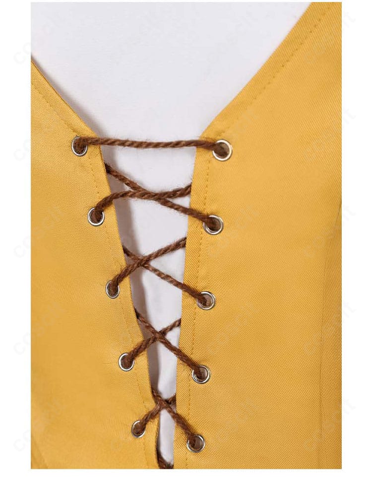 エアリス・ゲインズブール コスプレ衣装 襟元ディテール｜精緻な装飾と刺繍の意匠