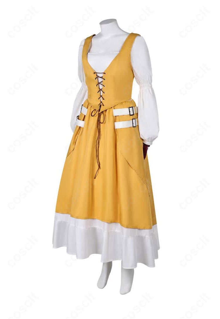 ファイナルファンタジーVII エアリス・ゲインズブール コスプレ衣装 左側面｜フィット感とスカートの落ち感をチェック