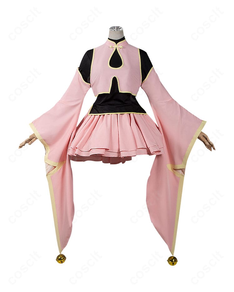 木之本桜コスプレ衣装の正面アップ。襟元と胸元の装飾が分かる高再現ディテール写真