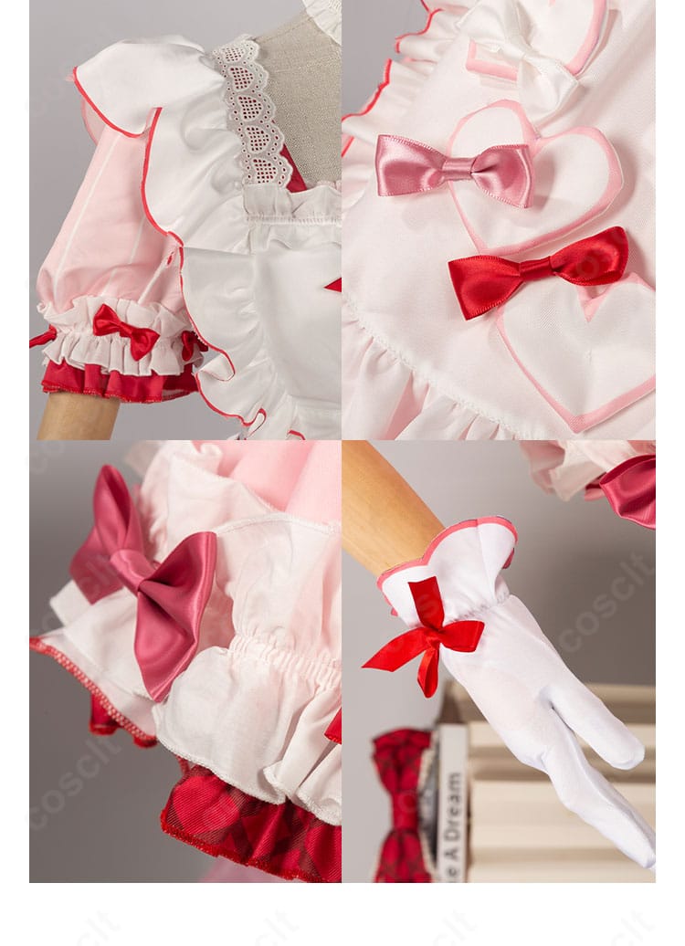 肩袖・手袋・スカートのセットバランス。パフスリーブとレース、手元の装飾の統一感を確認できる画像。