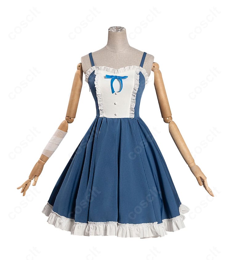 中二病でも恋がしたい！小鳥遊六花のワンピース衣装 正面全体。上品なシルエットと装飾を忠実に再現。