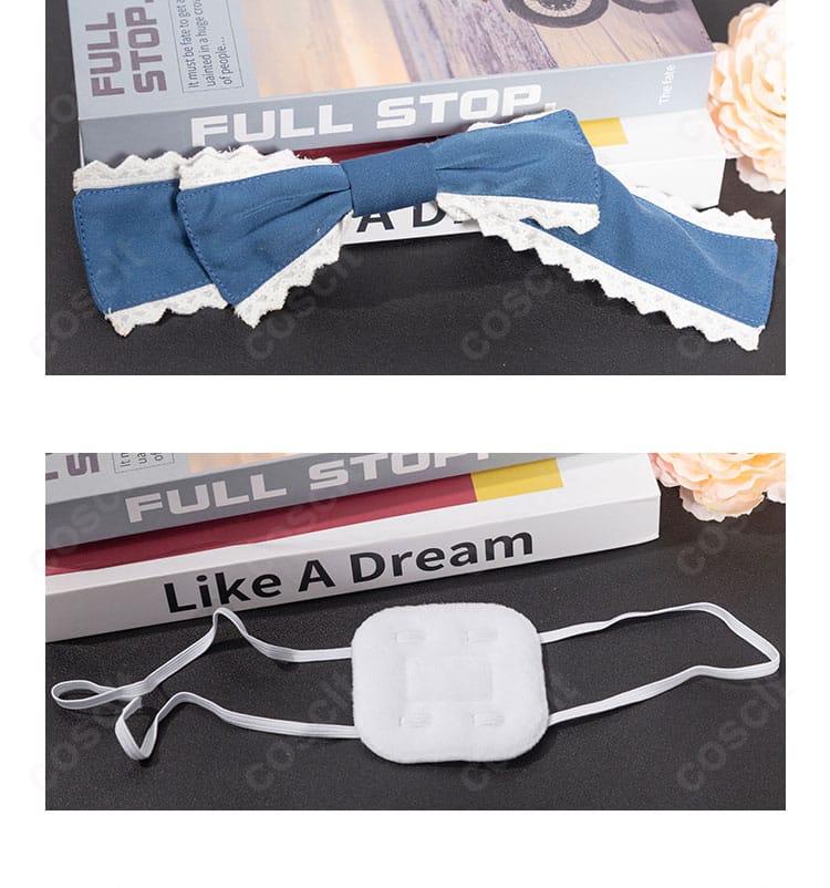 小鳥遊六花 コスプレ小物の髪飾りと眼帯。精巧なつくりで顔周りの再現度を向上。