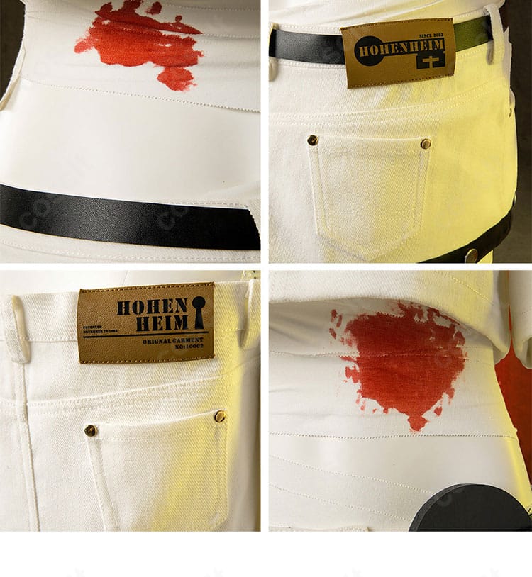 血色グラフィティやアイコンの近接写真。A.B.A衣装の個性を象徴するデザイン要素を強調。