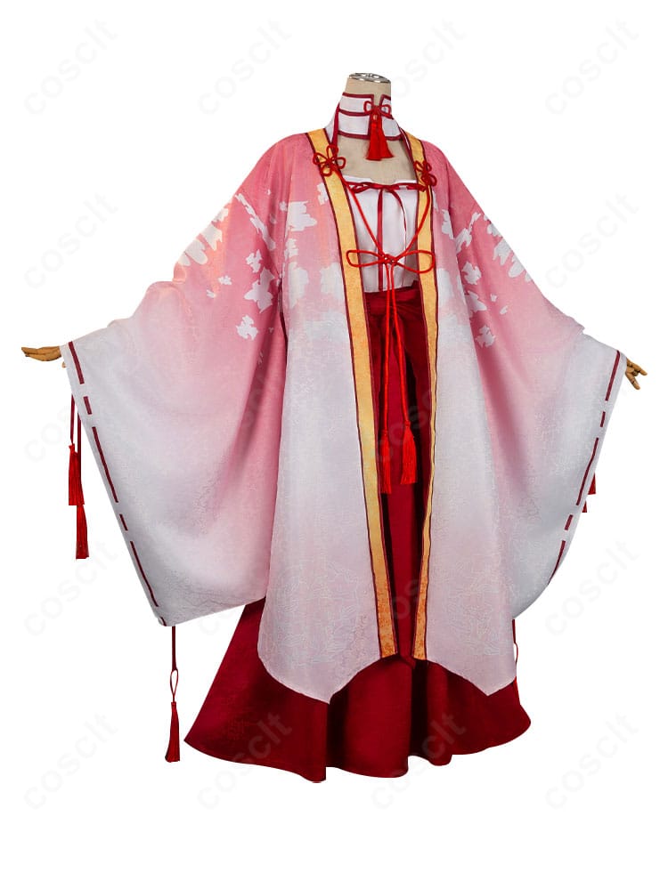 朝武芳乃 巫女姫様コスの右側面。袖のボリュームとウエストラインの立体感を確認。