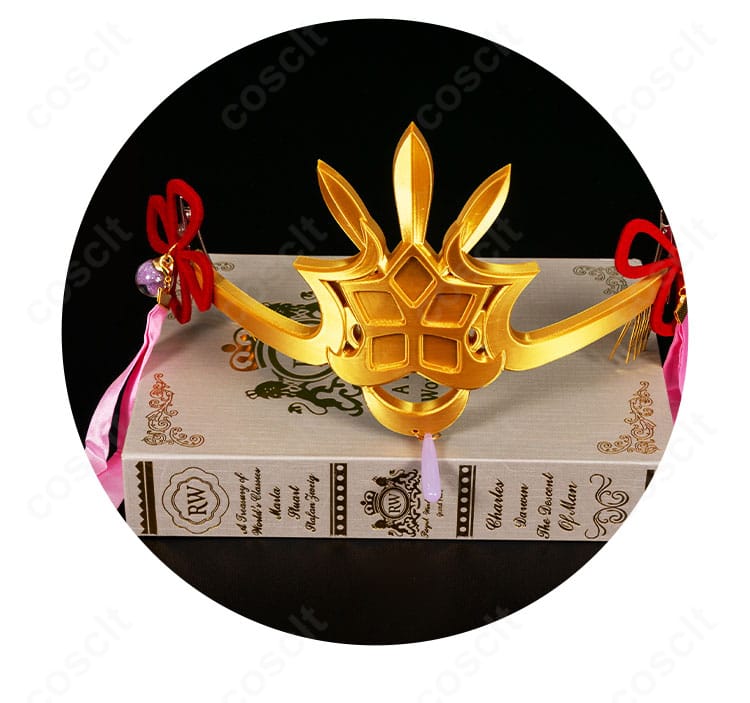 巫女姫様コスの頭飾りディテール。髪飾りと髪花飾りの質感と固定方法を近接で。