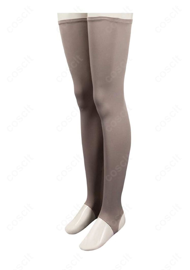 パンスト側面のディテール。サイドの伸縮とシルエットの密着感を示した角度の写真。